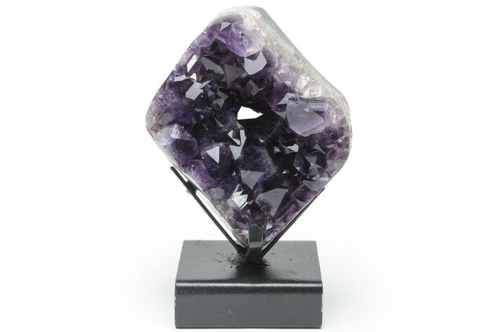Dark Purple Amethyst Cluster With Stand - Large Points #221078
